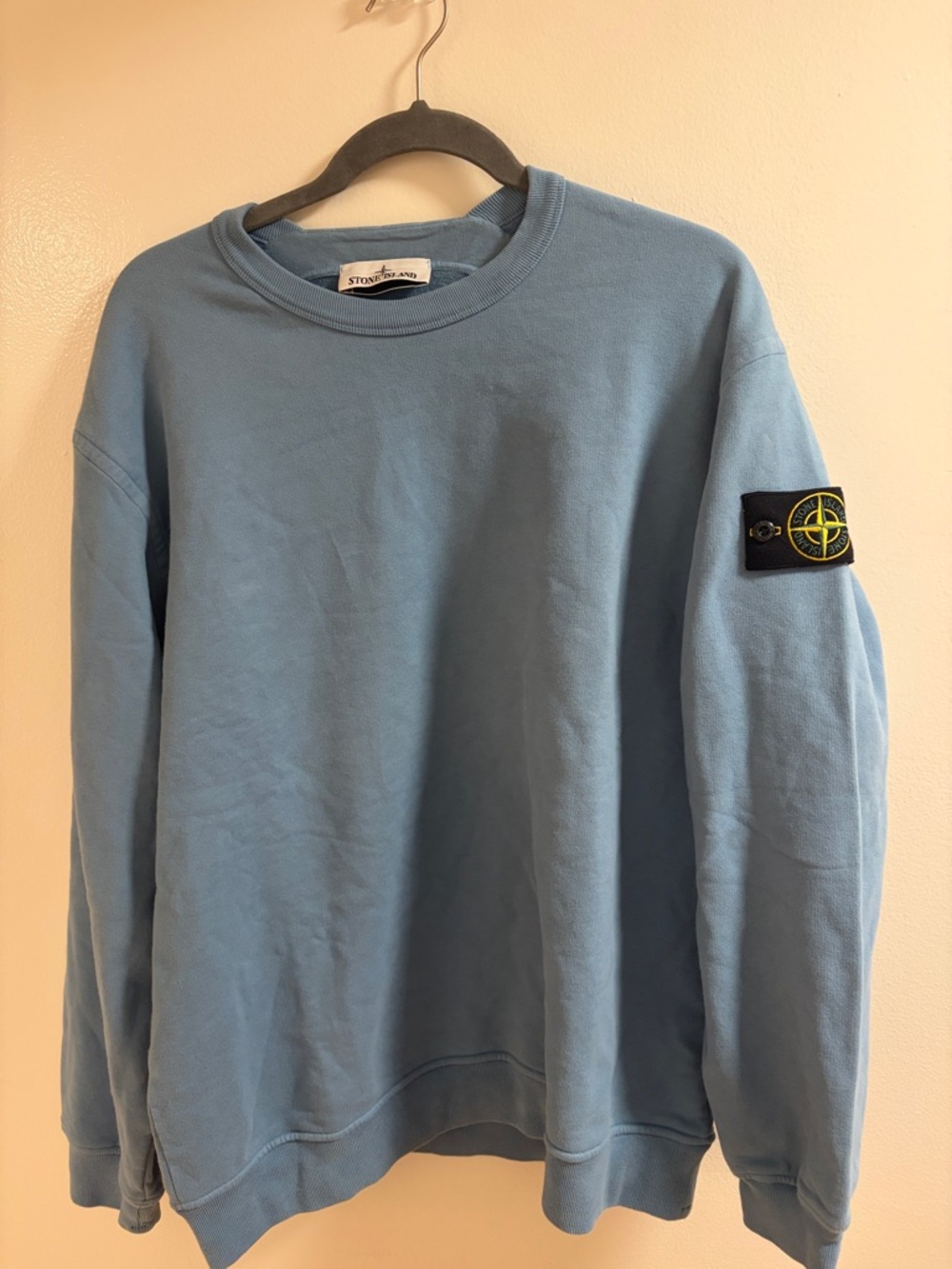 Stone Island Men’s Sky Blue Crewneck Sweatshirt - Size Medium